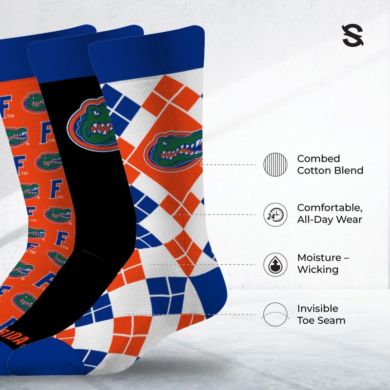 Strideline Store جوارب رسمية للرجال من NCAA - مجموعة تنفيذية 3 قطع - مقاس واحد يناسب معظم الأشخاص - Image 2